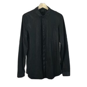 Asos Button Down Shirt Top Long Sleeves Black Sz M